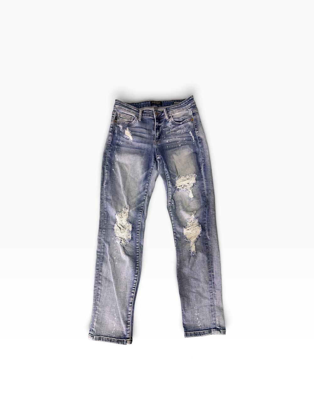Judy Blue Distressed Paint Splatter Boyfriend Jeans